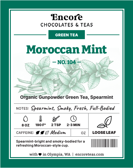 104 Moroccan Mint ~ SOLD BY THE OZ – Encore Chocolates & Teas