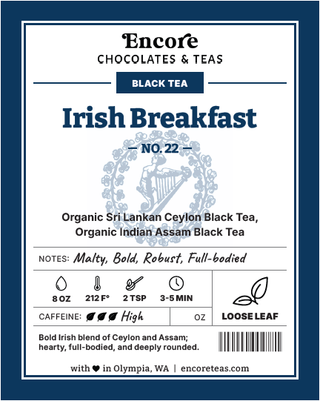 22 Irish Breakfast Organic ~ SOLD BY THE OZ