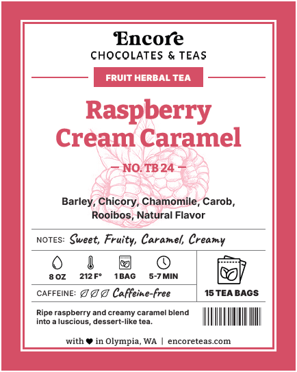 TB 24 Raspberry Cream Caramel – Encore Chocolates & Teas